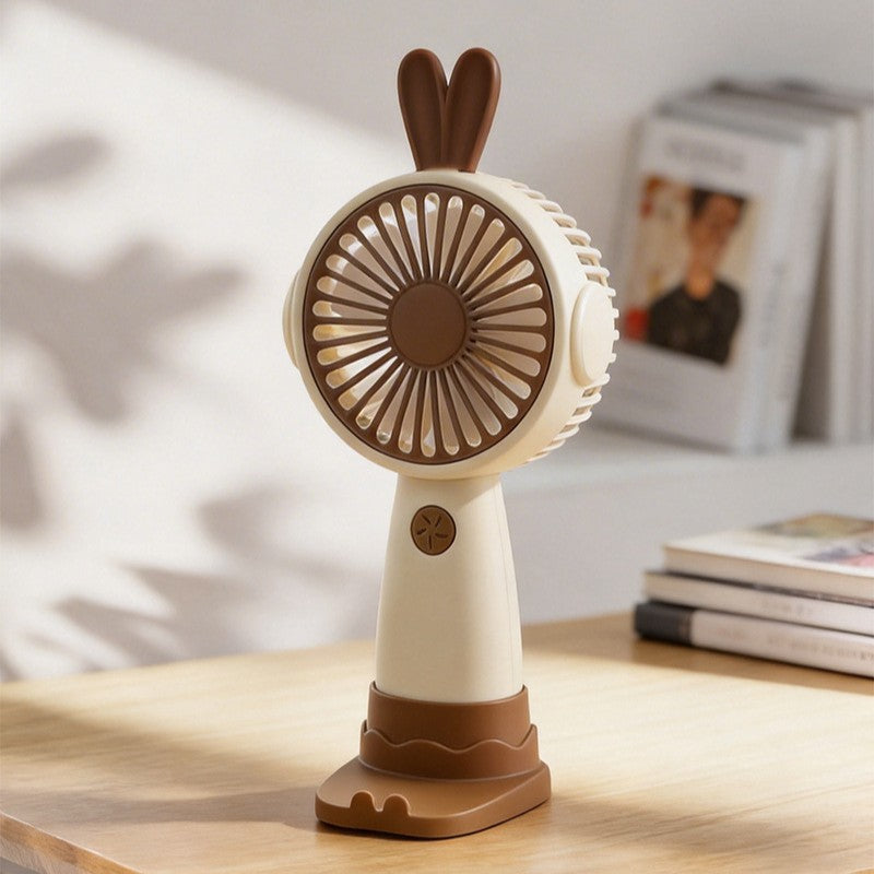 Mini Handheld Fan USB Rechargeable Cute Bunny Design Portable Personal Fan