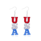 Women's Lightweight Star Earrings Enamel Flag Design Fishhook Closure Zinc Alloy