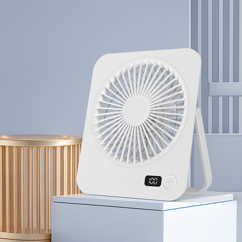 Portable Fan Unisex Lightweight Adjustable Speed LCD Display Battery-Powered