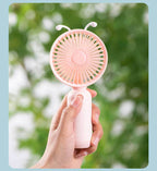 Portable Mini Hand Fan USB Rechargeable Cute Animal Design Lightweight