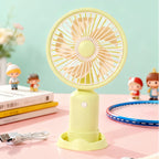 Portable USB Table Fan With Powerful Battery, Flexible Adjustable Design, Quiet Operation