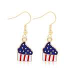 Women's Lightweight Star Earrings Enamel Flag Design Fishhook Closure Zinc Alloy