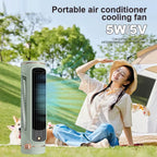 Compact Vertical Desktop Tower Fan USB Powered with Refillable Humidifier and Sticker Pack