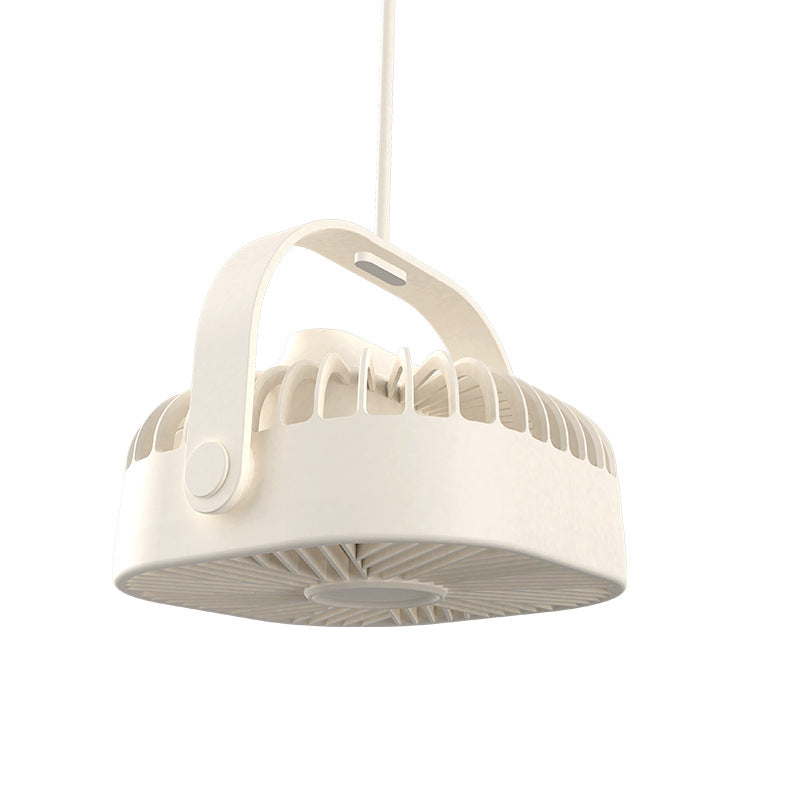 Unisex Ceiling-Mounted Industrial Circular Fan with Swivel Handle for Workshop and Warehouse Ventilation