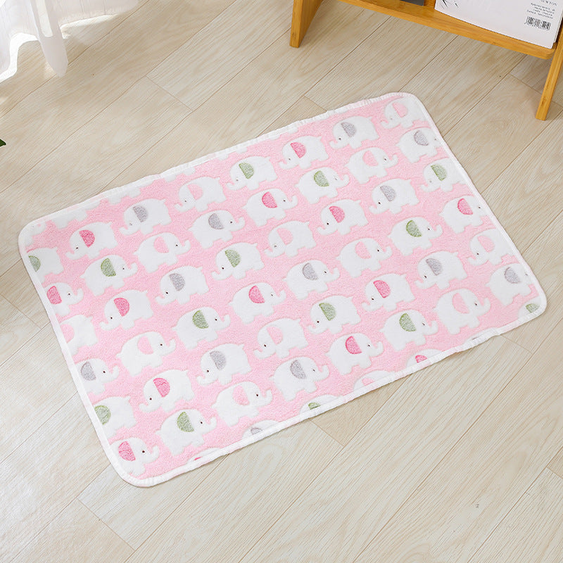 Non-Slip Pet Cushion Soft Cozy Pillow with Paw Print Pattern