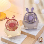 Ladies Portable Hand Fan with Playful Moose Design USB Rechargeable Lightweight Handheld Fan