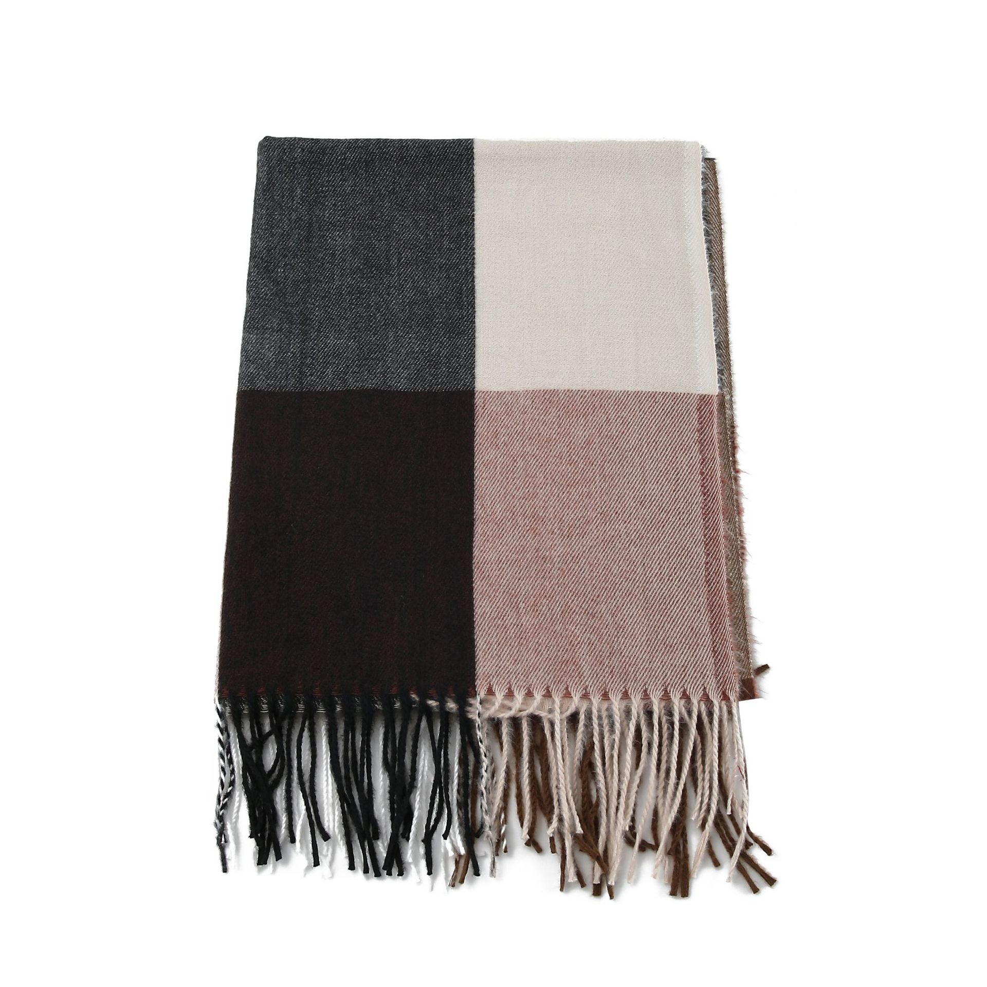 Ladies Patterned Scarf Soft Stylish Design with Fringes for Cold Weather