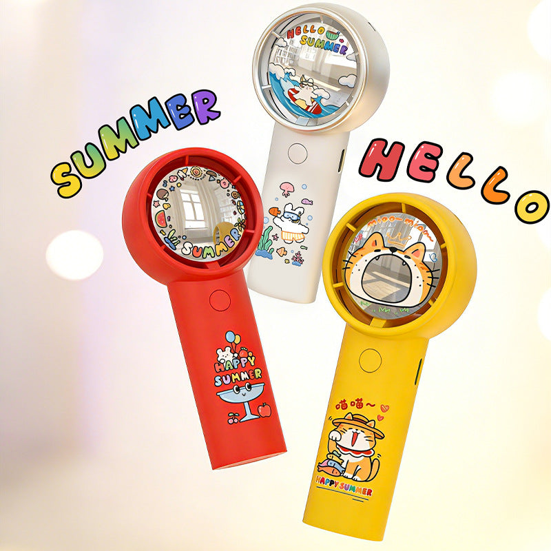 Harrow Portable Handheld Fan Cartoon Design Rechargeable Battery Adjustable Speed