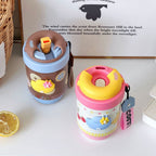 Women Thermos Mug BPA-Free Plastic Double-Walled Insulated Travel Coffee Tea Cup
