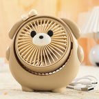 USB Desk Fan Compact Portable Quiet Motor Adjustable Tilt Reindeer Design