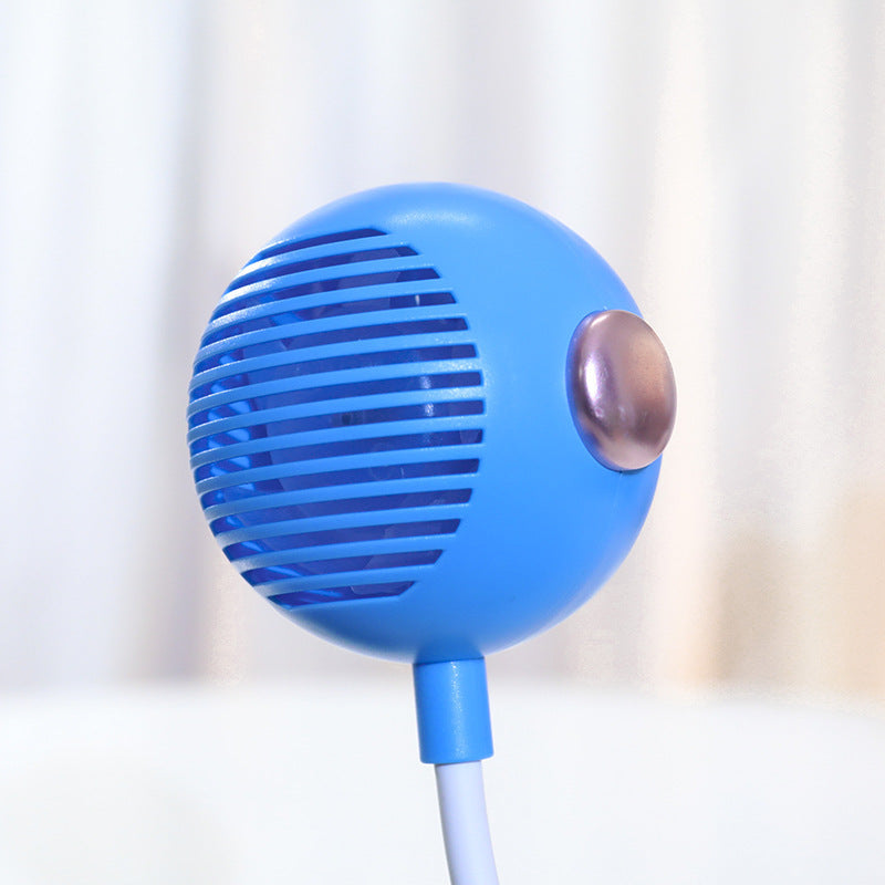 Portable Women's Neck Fan Flexible Mount USB Rechargeable Quiet Personal Cooling Fan