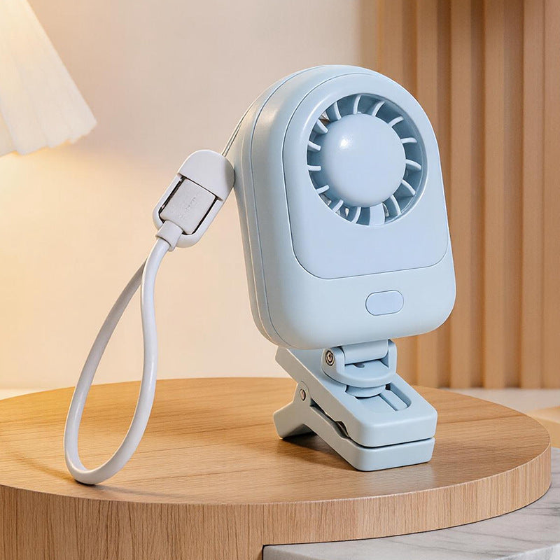 Portable Clip Fan USB Powered with Adjustable Tilt Angle Compact and Lightweight for Travel and Office Use
