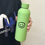 Women's Stainless Steel Insulated Water Bottle Leak-Proof Cap Smiley Design