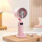Portable USB Desk Fan with Digital Speed Display Compact Adjustable Tilt Cooling Fan