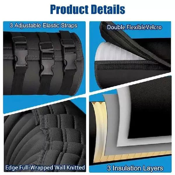 Universal Flat Window Sealing Panel for Portable Air Conditioner with Round Exhaust Collar and Elastic Straps