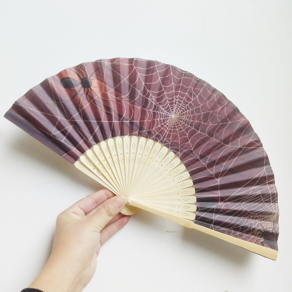 Women's Halloween Costume Fan Black Foldable Trick or Treat Accessory