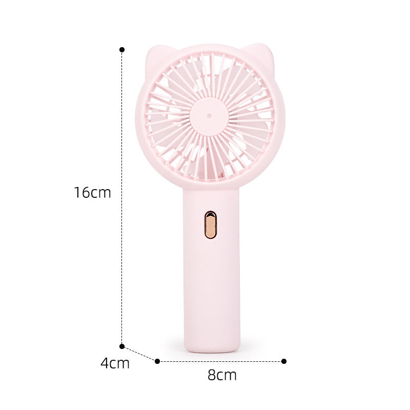 Portable Handheld Fan with Cat Ears USB Rechargeable Compact Personal Fan