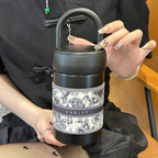 Women's Insulated Travel Mug with Carrying Handle Stylish Thermos Cup