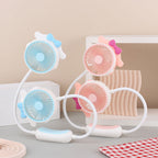 Portable Double Neck Fan with Flexible Gooseneck, Rechargeable Quiet USB Travel Fan