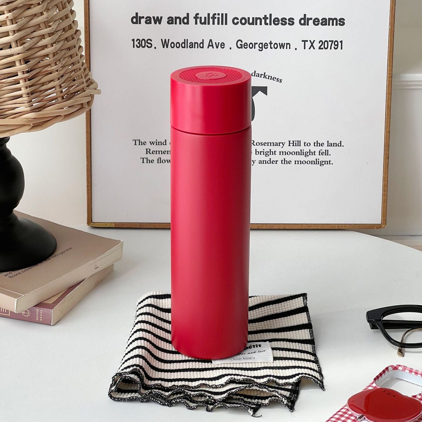 Women's Insulated Stainless Steel Water Bottle Double Wall Vacuum Leak-Proof Lid