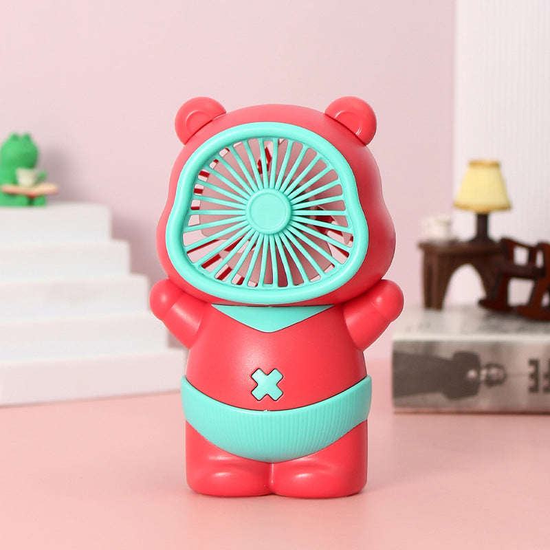 Portable Mini Fan Bear Design Lightweight Personal Handheld Fan