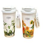 Insulated Stainless Steel Travel Mug with Leak-Proof Cap and Carry Handle for Coffee and Tea