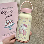 Insulated Stainless Steel Water Bottle with Hello Kitty Design for Women