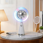 Portable Handheld Fan with Color Changing LED Light USB Rechargeable Quiet Operation