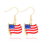 Women's Lightweight Star Earrings Enamel Flag Design Fishhook Closure Zinc Alloy