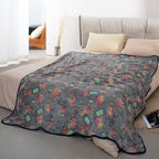 Women's Cozy Fleece Blanket with Gaming Console and Controller Design Soft Warm Throw