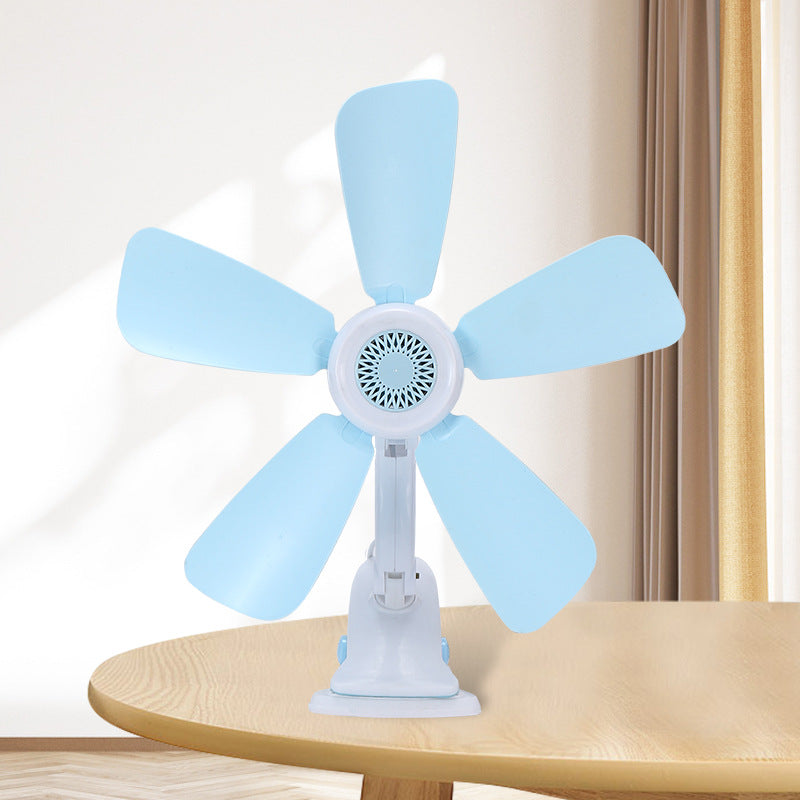 Women's Table Fan Blue Blades Adjustable Speeds Energy-Efficient Motor