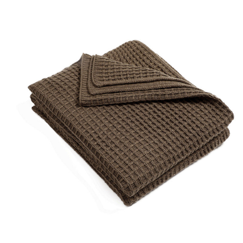 Brehn Women’s Knitted Cotton Throw Blanket Cozy Soft Wavy Design Machine Washable