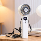 Portable USB Rechargeable Handheld Fan with Mist Function and Multiple Speeds