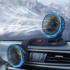 Dual Cooling Car Ventilation Fan Adjustable Speed Dual Head Portable