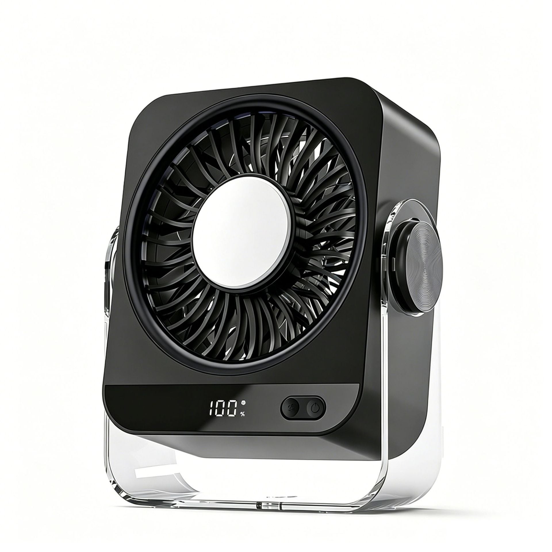 Touch-Control Desk Fan Unisex Compact Quiet Adjustable Speed with LED Accent