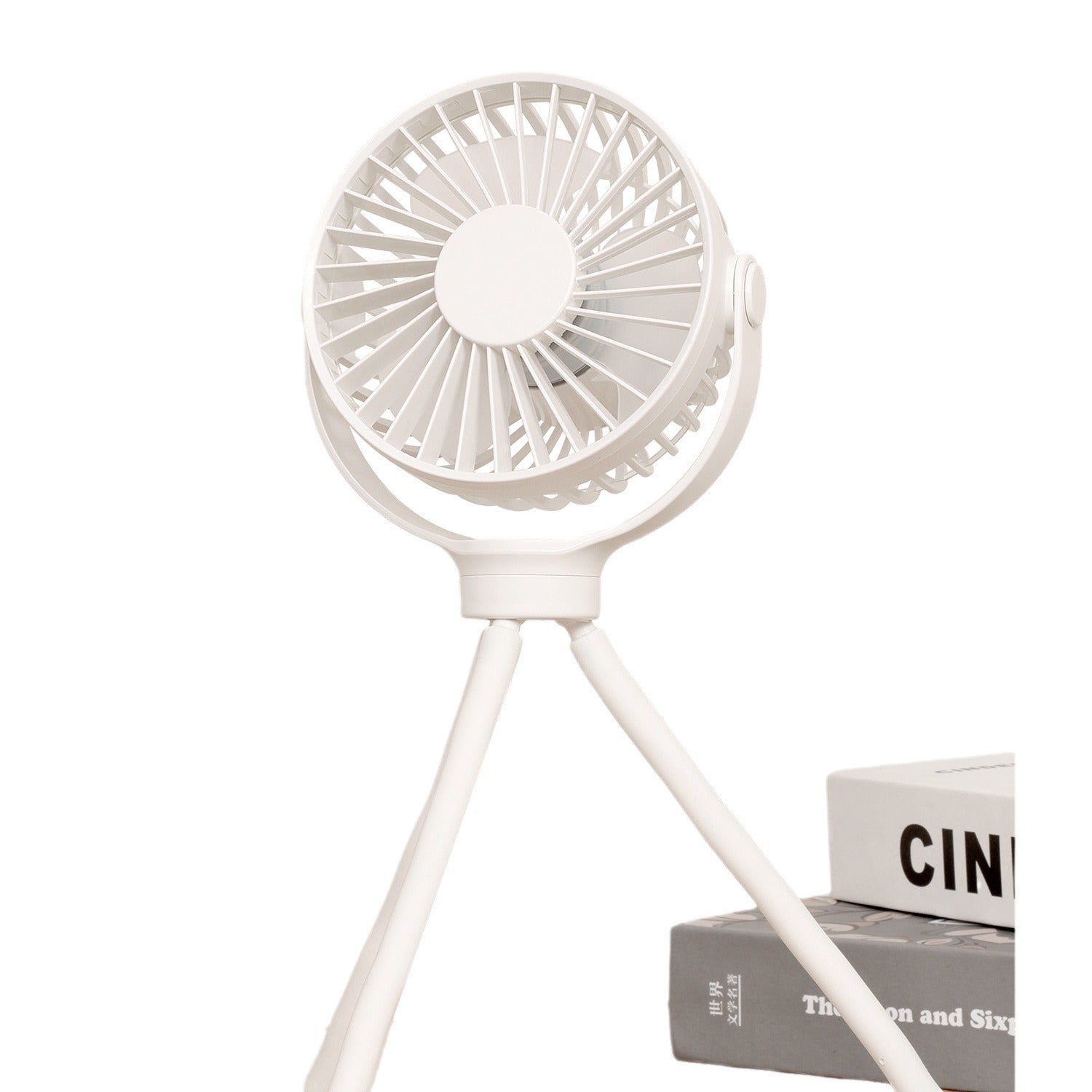 Portable Tripod Fan with Adjustable 360-Degree Head Compact Quiet Operation