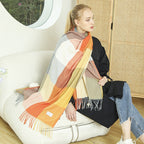 Ladies Throw Blanket Soft Lightweight Cozy Check Pattern Warm Tones