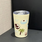 Double Insulated Reusable Drinking Cup with Spill-Proof Lid Bright Summer Design