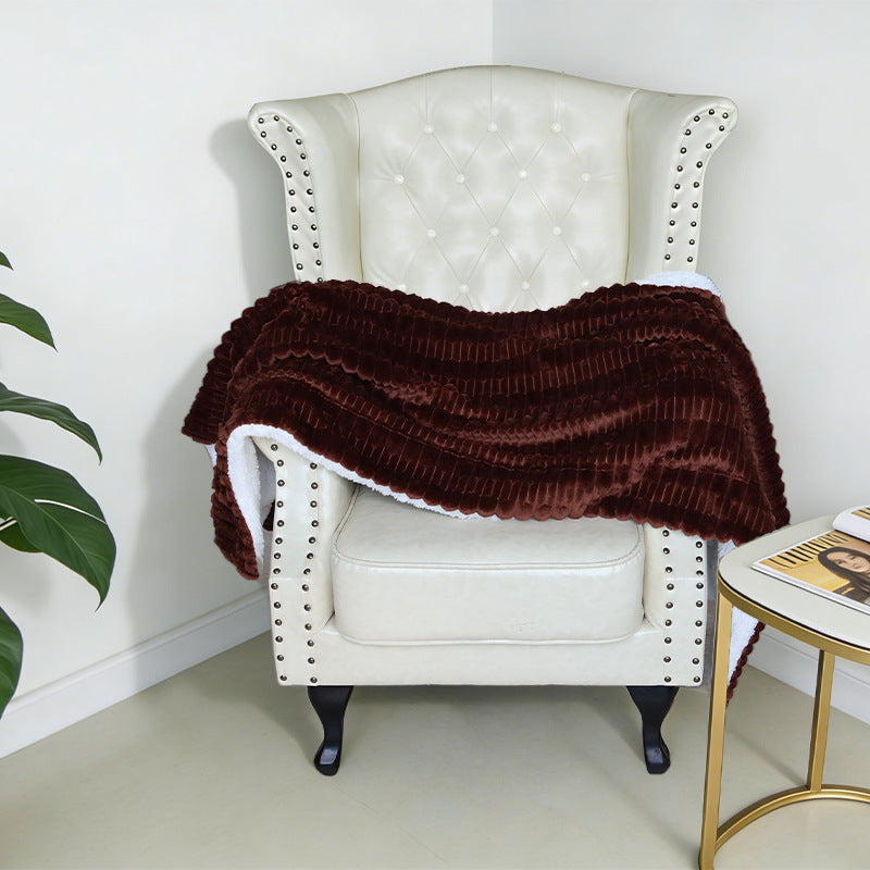 Brehn Women’s Cozy Structured Fleece Blanket Ultra-Soft Warm Textured Throw Blanket