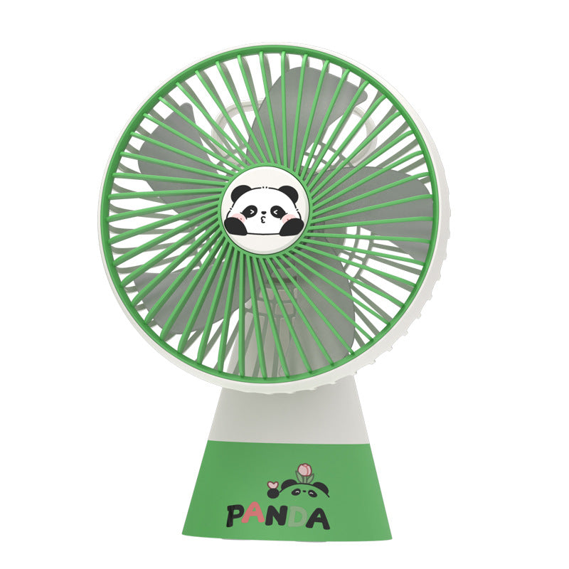 Portable Table Fan Panda Design USB Rechargeable Compact Cooling Fan