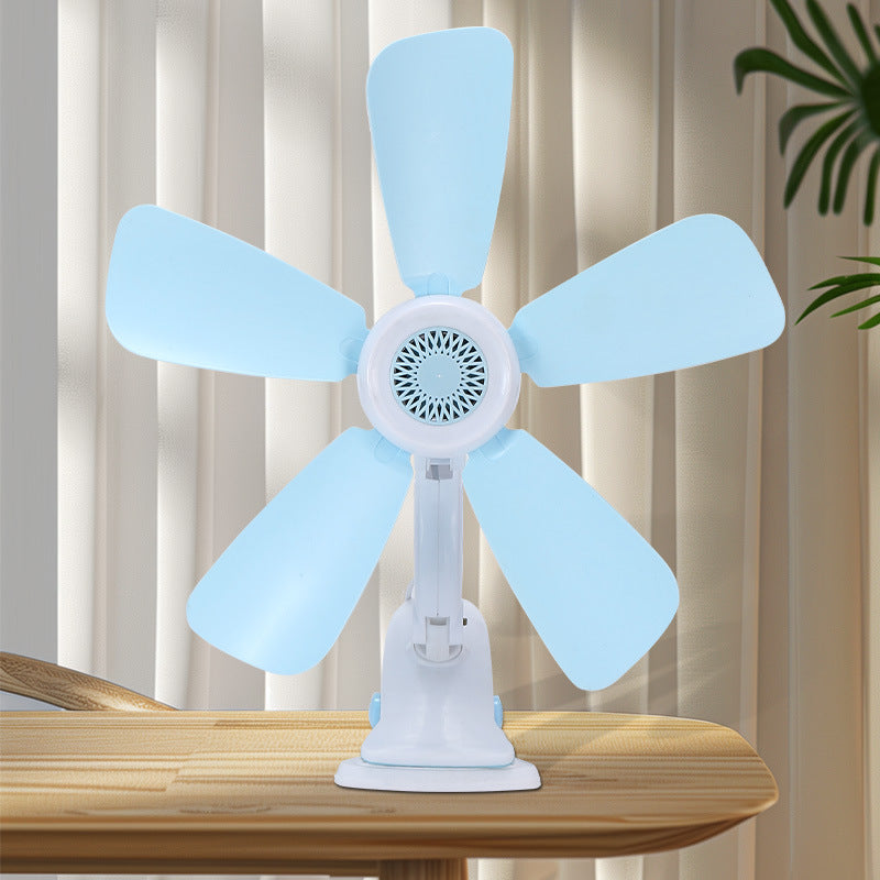 Women's Table Fan Blue Blades Adjustable Speeds Energy-Efficient Motor