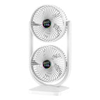 Ladies Table Fan Adjustable Height 3 Speeds Dual Airflow Battery Powered