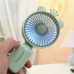 Portable Mini Hand Fan for Women USB Rechargeable Lightweight with Flexible Mounting and Cute Ear Design