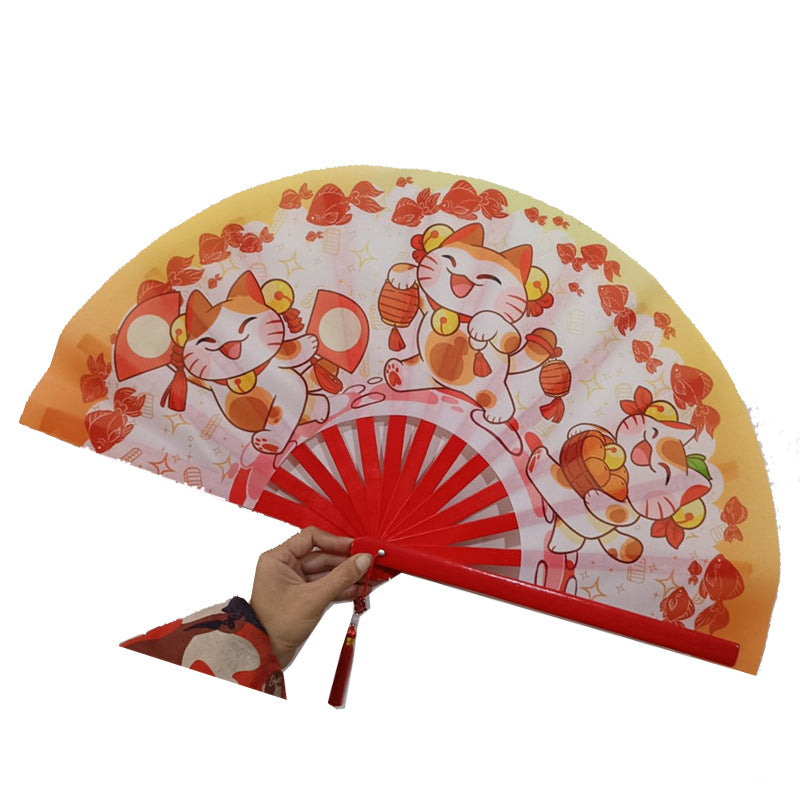 Women's Folding Fan with Creative Drag Motif Lightweight Stylish Accessory