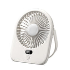 Rechargeable LED Desk Fan with Digital Display Portable Adjustable Angle Cordless