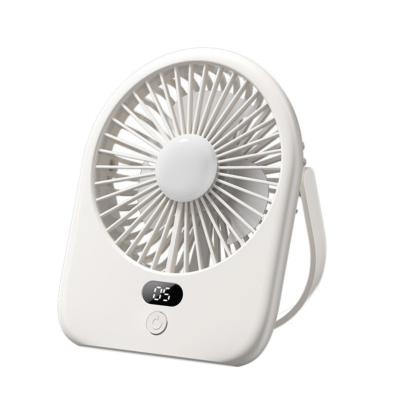 Rechargeable LED Desk Fan with Digital Display Portable Adjustable Angle Cordless