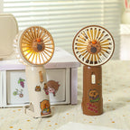 Portable Mini Hand Fan with Animal Designs USB Rechargeable Lightweight Personal Cooling Fan