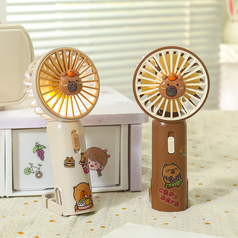 Portable Mini Hand Fan with Animal Designs USB Rechargeable Lightweight Personal Cooling Fan