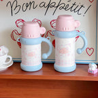 Insulated Floral Pattern Thermos Bottle for Women Leak-Proof Travel Water Flask