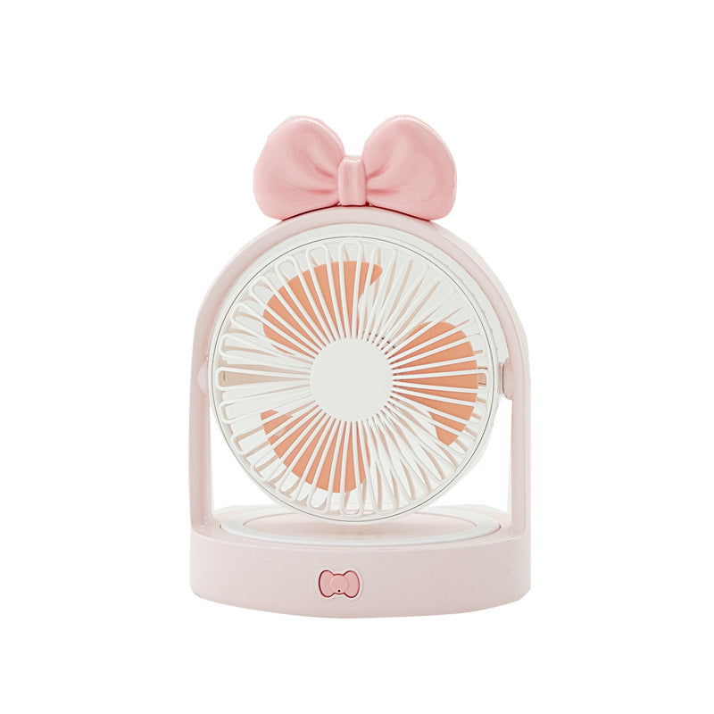Portable Table Fan Compact Quiet Operation Adjustable Speeds Long Battery Life Cute Design for Women